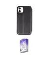 ieg™ iPhone 11 Kılıf Zirve Yansıma Serisi - Siyah Bilvis 5in1 3D Magic Cam Ekran Koruyucu