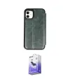 ieg™ iPhone 11 Kılıf Zirve Yansıma Serisi - Siyah Bilvis 5in1 5D Magic Hayalet Cam Ekran Koruyucu