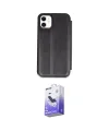 ieg™ iPhone 11 Kılıf Zirve Yansıma Serisi - Siyah Bilvis 5in1 5D Magic Hayalet Cam Ekran Koruyucu