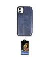 ieg™ iPhone 11 Kılıf Zirve Yansıma Serisi - Siyah Buffer Hayalet Cam Ekran Koruyucu