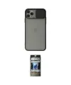ieg™ iPhone 11 Pro Kılıf Vadi Çizgi - Siyah 34D Hayalet Izgaralı Cam