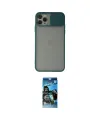ieg™ iPhone 11 Pro Kılıf Vadi Çizgi - Siyah 34D Izgaralı Cam