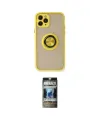 ieg™ iPhone 11 Pro Kılıf Yörünge Çizgi - Siyah 34D Hayalet Izgaralı Cam