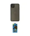 ieg™ iPhone 11 Pro Max Kılıf Ahenk Çizgi Serisi - Siyah 18D Cam Ekran Koruyucu