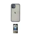 ieg™ iPhone 11 Pro Max Kılıf Ahenk Çizgi Serisi - Siyah 34D Hayalet Izgaralı Cam