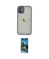 ieg™ iPhone 11 Pro Max Kılıf Ahenk Çizgi Serisi - Siyah 34D Izgaralı Cam
