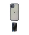 ieg™ iPhone 11 Pro Max Kılıf Ahenk Çizgi Serisi - Siyah 3D Antistatik Hayalet Cam Ekran Koruyucu