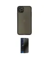 ieg™ iPhone 11 Pro Max Kılıf Ahenk Çizgi Serisi - Siyah 3D Antistatik Hayalet Cam Ekran Koruyucu
