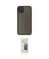 ieg™ iPhone 11 Pro Max Kılıf Ahenk Çizgi Serisi - Siyah 6D Mat Seramik Hayalet Nano Ekran Koruyucu