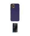 ieg™ iPhone 11 Pro Max Kılıf Ahenk Serisi - Siyah 3D Antistatik Hayalet Cam Ekran Koruyucu