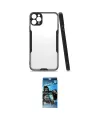 ieg™ iPhone 11 Pro Max Kılıf Atlas Asil Serisi - Siyah 34D Izgaralı Cam