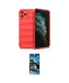 ieg™ iPhone 11 Pro Max Kılıf Atlas Koleksiyonu - Siyah 34D Izgaralı Cam