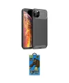ieg™ iPhone 11 Pro Max Kılıf Eksen Form Prime - Siyah 18D Cam Ekran Koruyucu