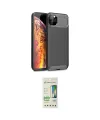 ieg™ iPhone 11 Pro Max Kılıf Eksen Form Prime - Siyah 20D Premium Cam Ekran Koruyucu