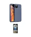 ieg™ iPhone 11 Pro Max Kılıf Eksen Form Prime - Siyah 34D Hayalet Izgaralı Cam