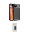 ieg™ iPhone 11 Pro Max Kılıf Eksen Form Prime - Siyah 6D Mat Seramik Hayalet Nano Ekran Koruyucu