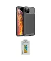 ieg™ iPhone 11 Pro Max Kılıf Eksen Form Prime - Siyah Polymer Nano Ekran Koruyucu