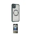 ieg™ iPhone 11 Pro Max Kılıf Kutup Modern - Siyah 34D Hayalet Izgaralı Cam
