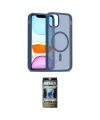 ieg™ iPhone 11 Pro Max Kılıf Siluet Minimal Prime - Siyah 34D Hayalet Izgaralı Cam