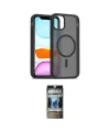 ieg™ iPhone 11 Pro Max Kılıf Siluet Minimal Prime - Siyah 34D Hayalet Izgaralı Cam