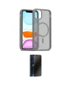 ieg™ iPhone 11 Pro Max Kılıf Siluet Minimal Prime - Siyah 3D Antistatik Hayalet Cam Ekran Koruyucu