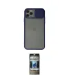 ieg™ iPhone 11 Pro Max Kılıf Vadi Çizgi - Siyah 34D Hayalet Izgaralı Cam