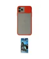 ieg™ iPhone 11 Pro Max Kılıf Vadi Çizgi - Siyah 34D Izgaralı Cam