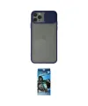 ieg™ iPhone 11 Pro Max Kılıf Vadi Çizgi - Siyah 34D Izgaralı Cam