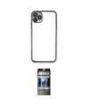 ieg™ iPhone 11 Pro Max Kılıf Vadi Minimal - Siyah 34D Hayalet Izgaralı Cam