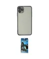 ieg™ iPhone 11 Pro Max Kılıf Vadi Minimal - Siyah 34D Izgaralı Cam