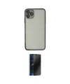 ieg™ iPhone 11 Pro Max Kılıf Vadi Minimal - Siyah 3D Antistatik Hayalet Cam Ekran Koruyucu