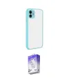 ieg™ iPhone 12 Kılıf Ahenk Çizgi Serisi - Siyah Bilvis 5in1 3D Magic Cam Ekran Koruyucu