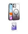 ieg™ iPhone 12 Kılıf Ahenk Doku Özel Seri - Siyah Bilvis 5in1 5D Magic Hayalet Cam Ekran Koruyucu