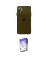 ieg™ iPhone 12 Kılıf Ahenk Doku - Siyah Bilvis 5in1 3D Magic Cam Ekran Koruyucu