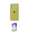 ieg™ iPhone 12 Kılıf Ahenk Doku - Siyah Bilvis 5in1 3D Magic Cam Ekran Koruyucu