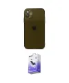 ieg™ iPhone 12 Kılıf Ahenk Doku - Siyah Bilvis 5in1 5D Magic Hayalet Cam Ekran Koruyucu