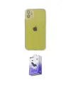 ieg™ iPhone 12 Kılıf Ahenk Doku - Siyah Bilvis 5in1 5D Magic Hayalet Cam Ekran Koruyucu