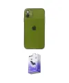 ieg™ iPhone 12 Kılıf Ahenk Doku - Siyah Bilvis 5in1 5D Magic Hayalet Cam Ekran Koruyucu