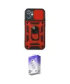 ieg™ iPhone 12 Kılıf Ahenk Klasik - Siyah Bilvis 5in1 3D Magic Cam Ekran Koruyucu