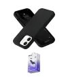 ieg™ iPhone 12 Kılıf Ahenk Serisi - Siyah Bilvis 5in1 5D Magic Hayalet Cam Ekran Koruyucu