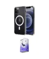 ieg™ iPhone 12 Kılıf Ahenk Yansıma Prime - Siyah Bilvis 5in1 5D Magic Hayalet Cam Ekran Koruyucu