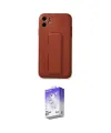 ieg™ iPhone 12 Kılıf Akış Doku - Siyah Bilvis 5in1 3D Magic Cam Ekran Koruyucu