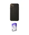 ieg™ iPhone 12 Kılıf Akış Doku - Siyah Bilvis 5in1 3D Magic Cam Ekran Koruyucu