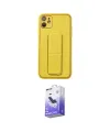ieg™ iPhone 12 Kılıf Akış Doku - Siyah Bilvis 5in1 5D Magic Hayalet Cam Ekran Koruyucu
