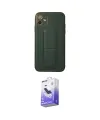 ieg™ iPhone 12 Kılıf Akış Doku - Siyah Bilvis 5in1 5D Magic Hayalet Cam Ekran Koruyucu