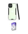 ieg™ iPhone 12 Kılıf Atlas Asil Serisi - Siyah Bilvis 5in1 3D Magic Cam Ekran Koruyucu