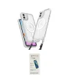 ieg™ iPhone 12 Kılıf Atlas Doku Koleksiyonu - Şeffaf Pasifik Cam Ekran Koruyucu