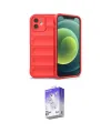 ieg™ iPhone 12 Kılıf Atlas Koleksiyonu - Siyah Bilvis 5in1 3D Magic Cam Ekran Koruyucu