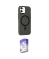 ieg™ iPhone 12 Kılıf Çekirdek Modern Prime - Siyah Bilvis 5in1 3D Magic Cam Ekran Koruyucu
