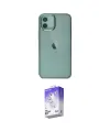 ieg™ iPhone 12 Kılıf Doruk Doku Prime - Siyah Bilvis 5in1 3D Magic Cam Ekran Koruyucu